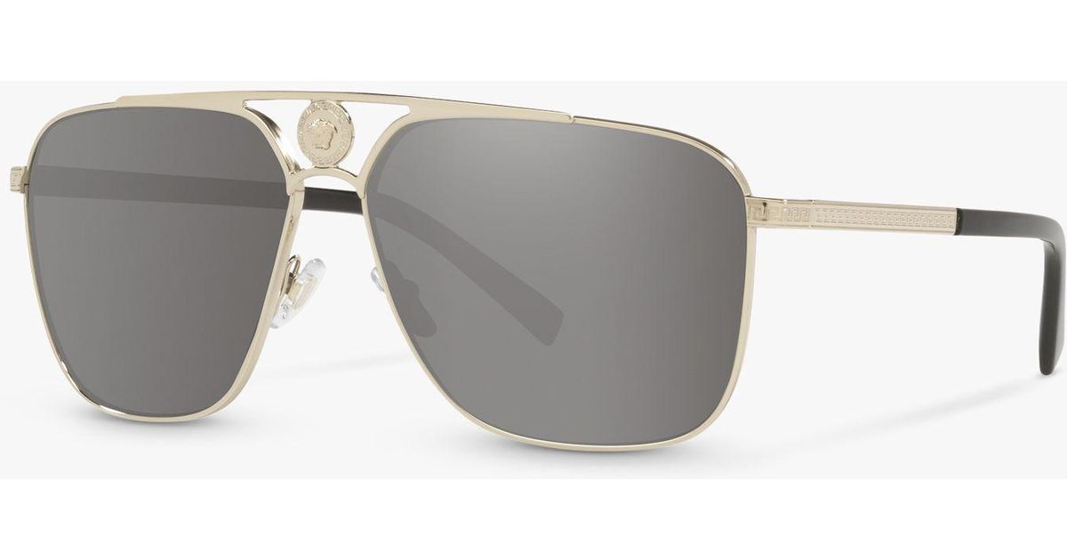 Versace Ve2238 Rectangular Sunglasses in Grey for Men Lyst UK