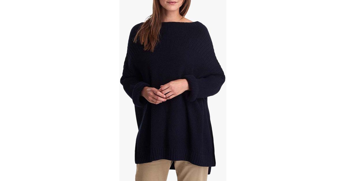 barbour oversized guernsey cape jumper