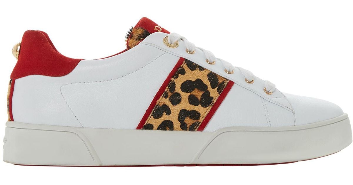 dune elsie leopard print trainers