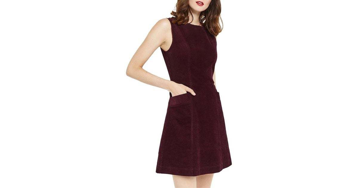 oasis cord dress burgundy