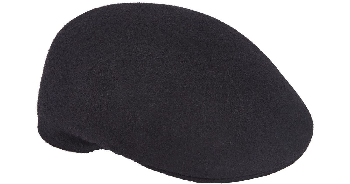 black moulded melton flat cap
