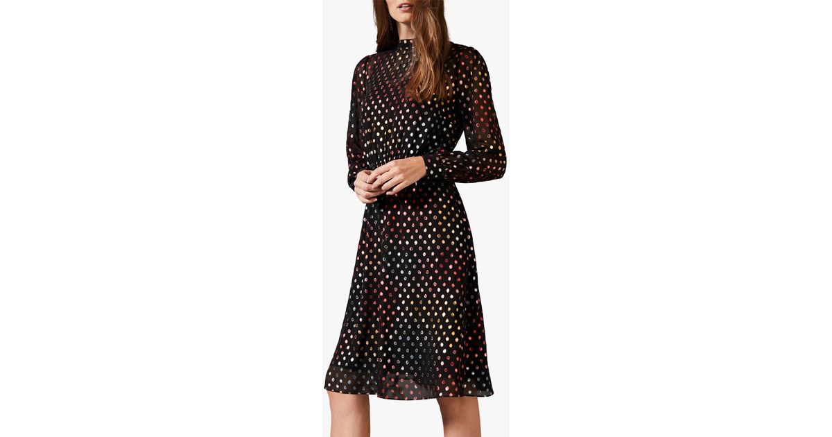 Shimmer Spot Dress in Black 