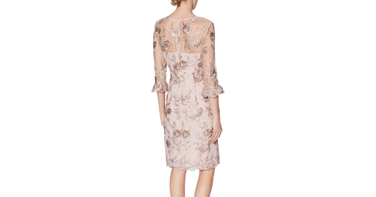 gina bacconi denise dress pink gold