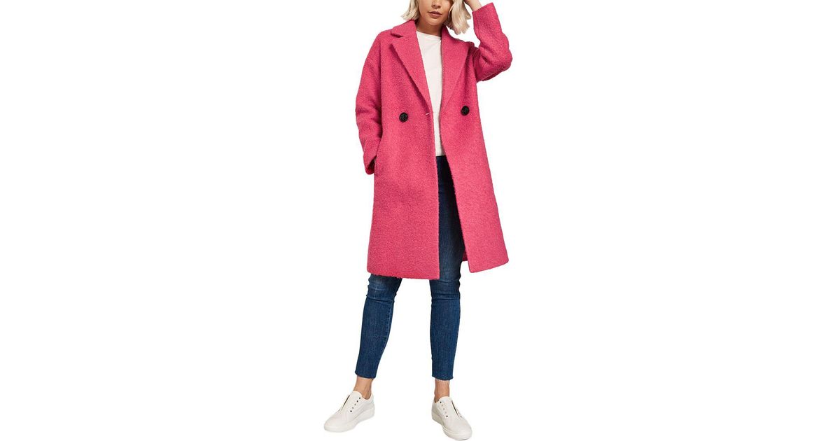 mint velvet pink boucle coat