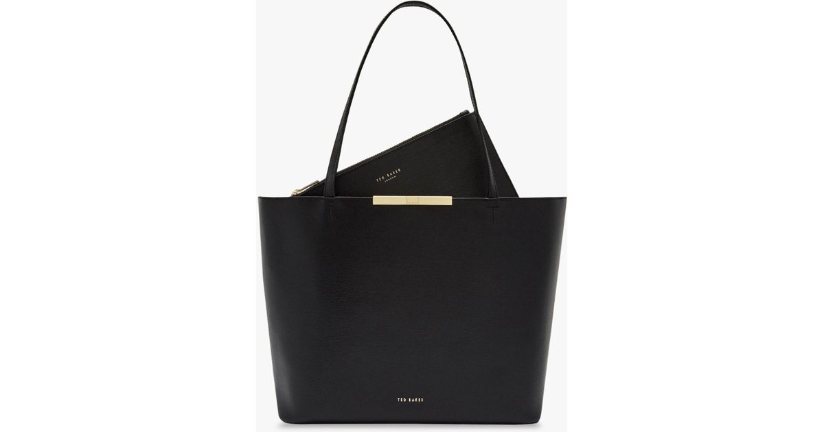 ted baker jackki black leather shopper bag