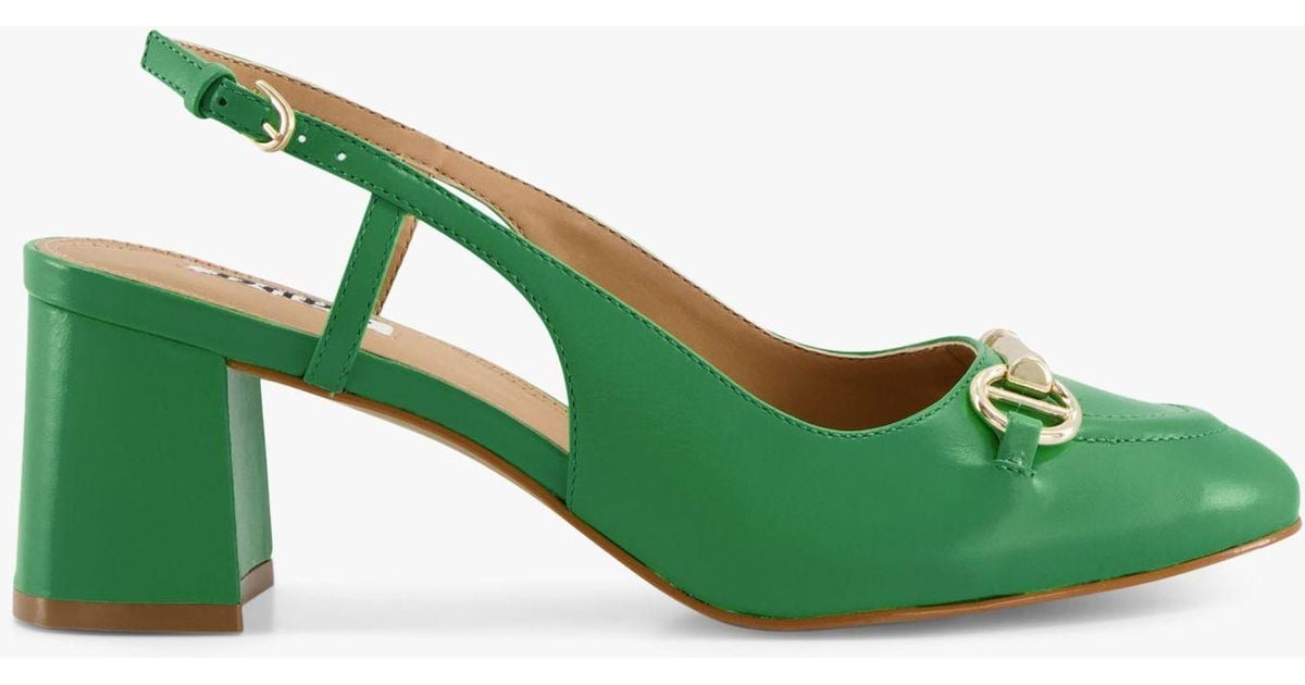 Dune Cassie Leather Slingback Court Shoes in Green Lyst