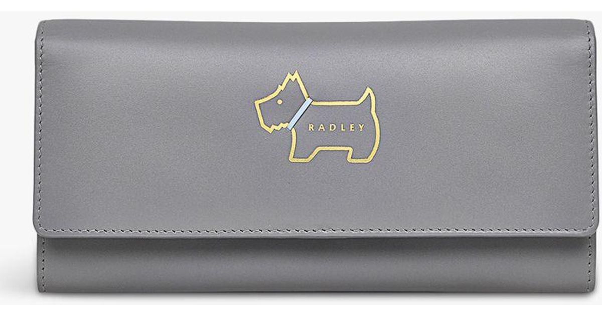 Radley Heritage Dog Outline Large Leather Matinee Purse in Grey Lyst UK