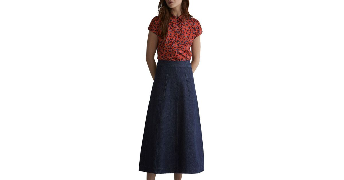 toast indigo denim skirt