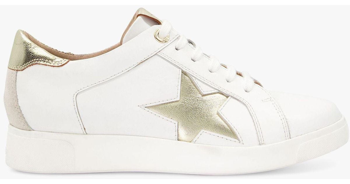 Dune Eddris Leather Star Trainers in White | Lyst UK