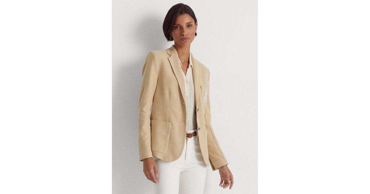 Ralph Lauren Anfisa Jacquard Patch Blazer in Natural Lyst UK