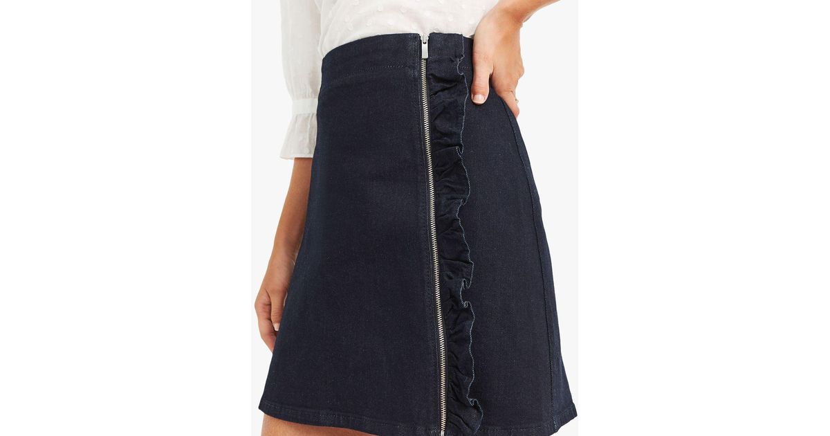 oasis denim ruffle skirt