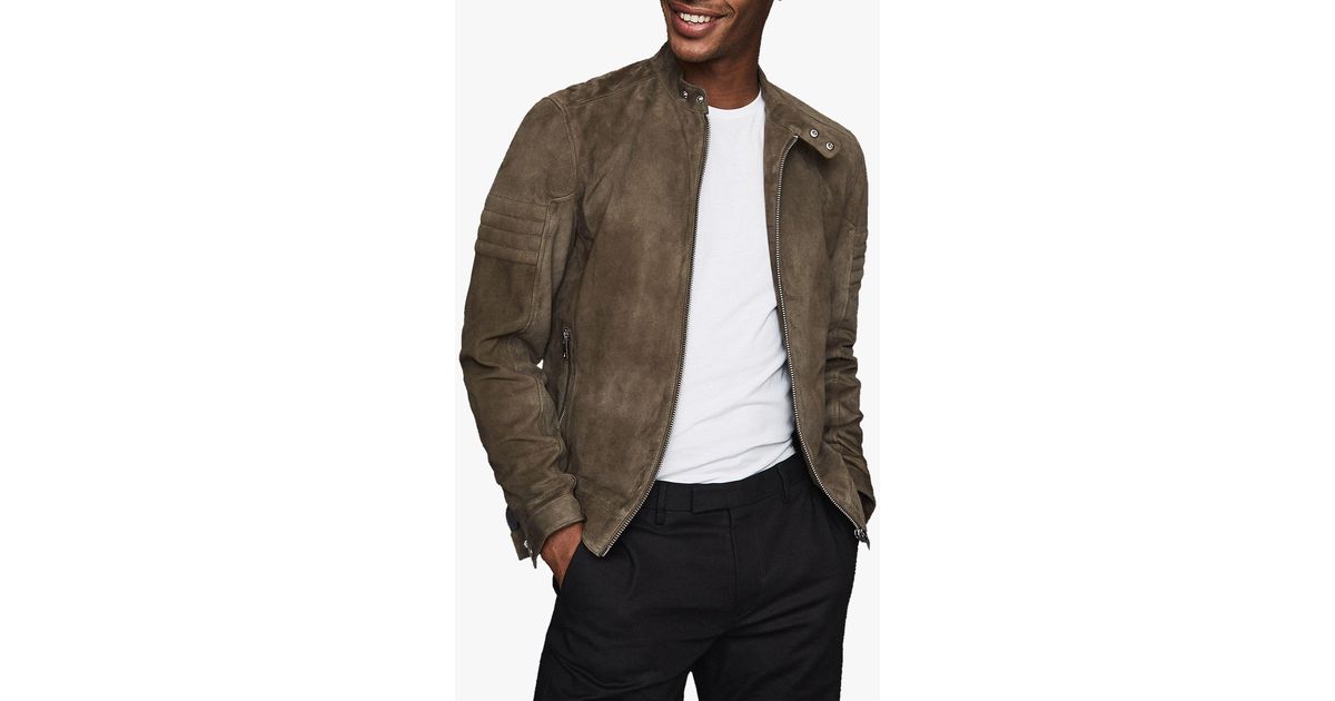 Reiss Marko - Suede Cafe Racer Jacket 