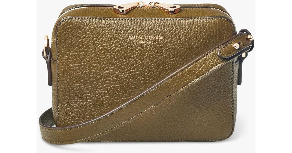 Aspinal of London Pebble Leather Camera Bag in Olive (Green) Lyst UK