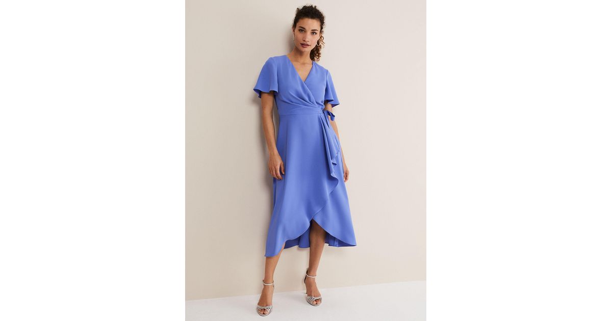 Phase Eight Julissa Wrap Midi Dress in Blue | Lyst UK