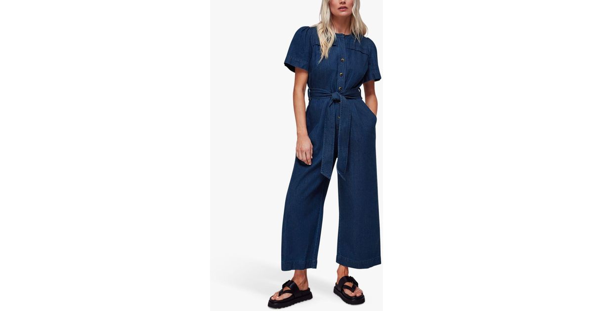 Whistles Petite Alana Denim Jumpsuit in Blue Lyst UK