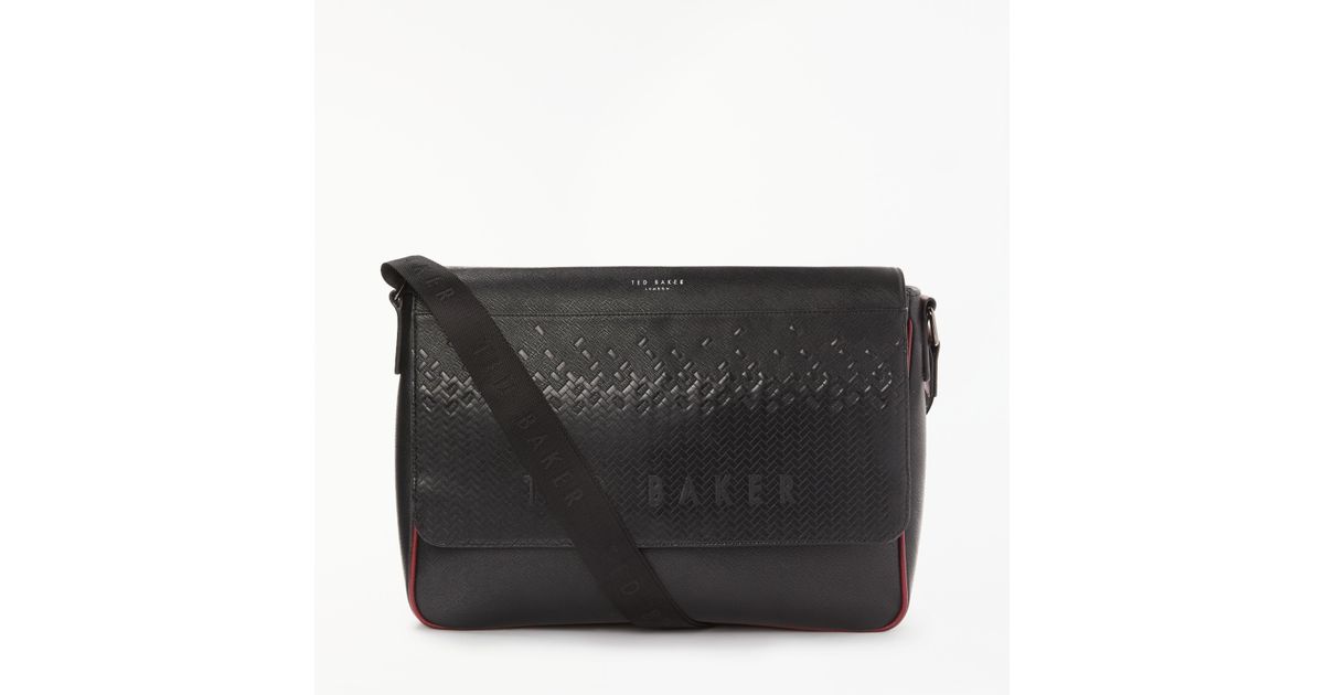 ted baker wowee embossed messenger bag