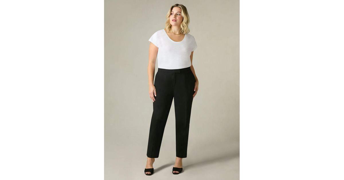 Live Unlimited Curve Tailored Button Detail Trousers in White