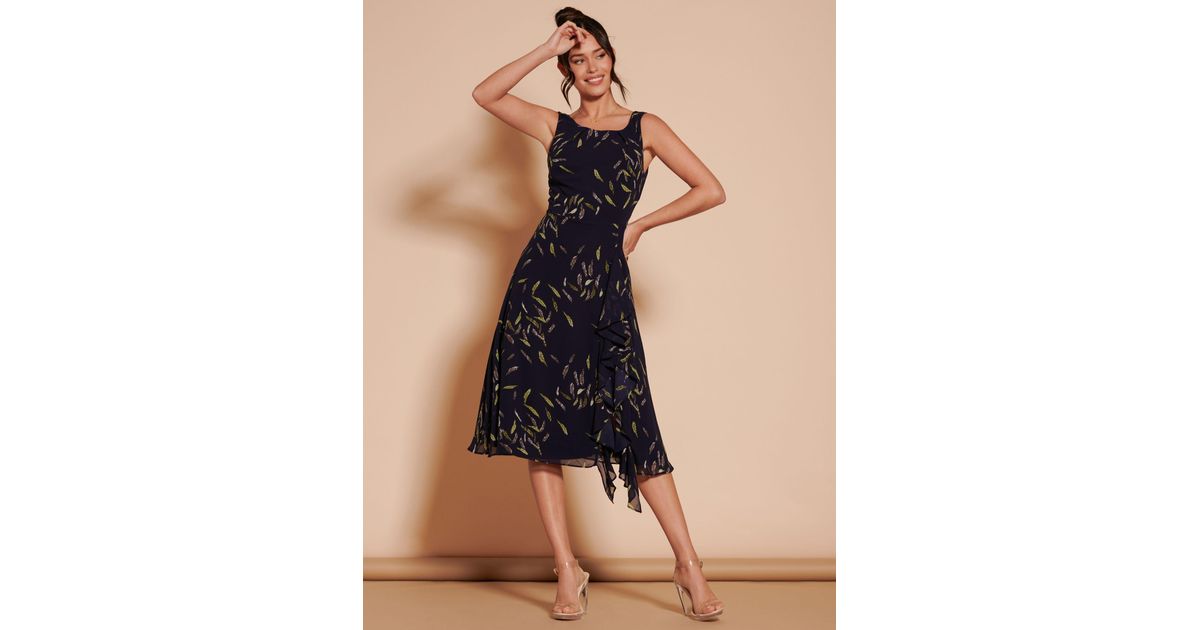 Jolie Moi Reagan Floral Print Chiffon Midi Dress, Light Green at John Lewis  & Partners