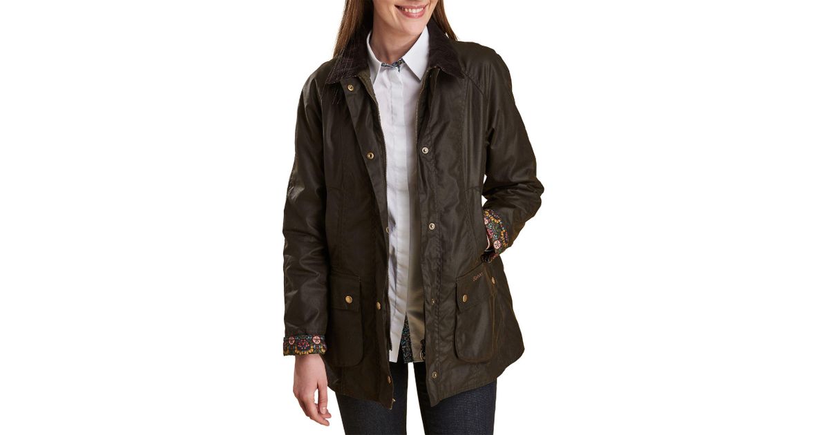 barbour abbey liberty waxed jacket olive