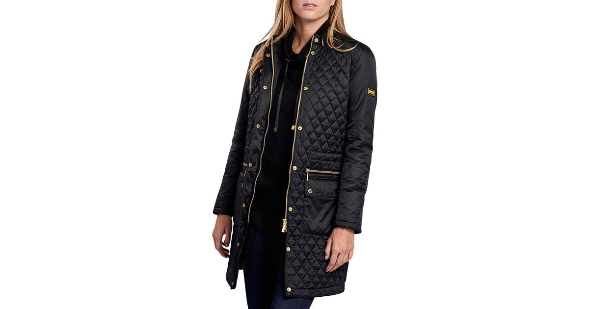 barbour port gower long quilted coat