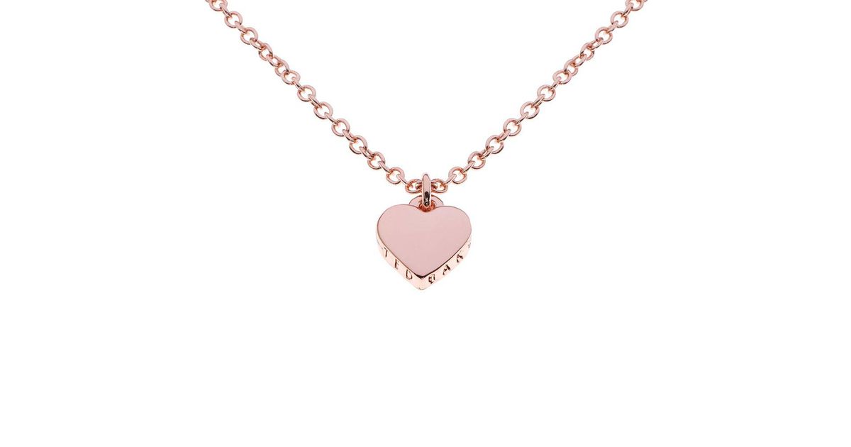 Ted Baker Hara Tiny Heart Pendant Necklace In Rose Gold Pink Lyst - Tiny Heart Pendant Necklace