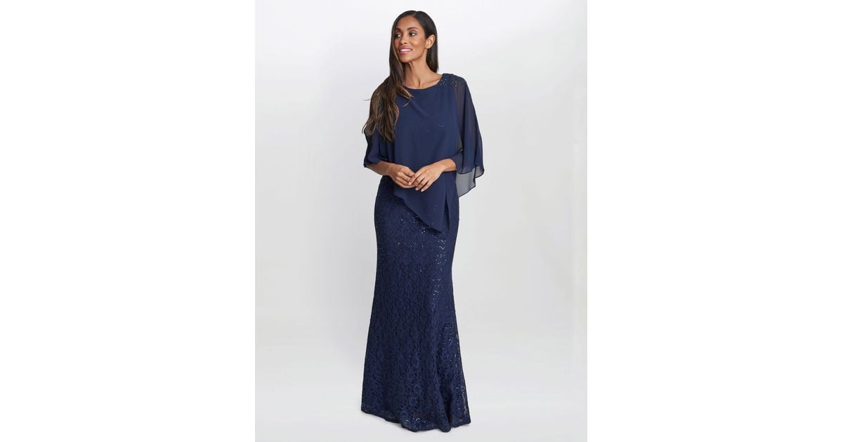 Gina bacconi chiffon cape cheap