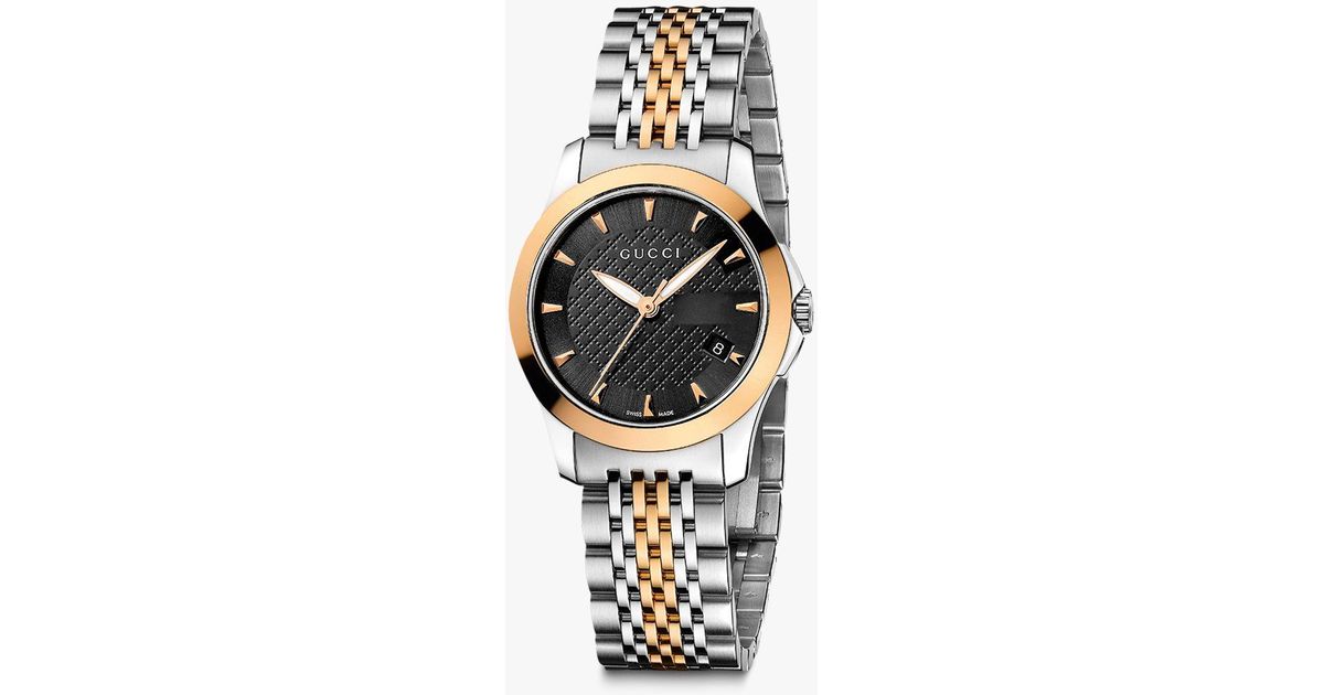 gucci timeless two tone watch
