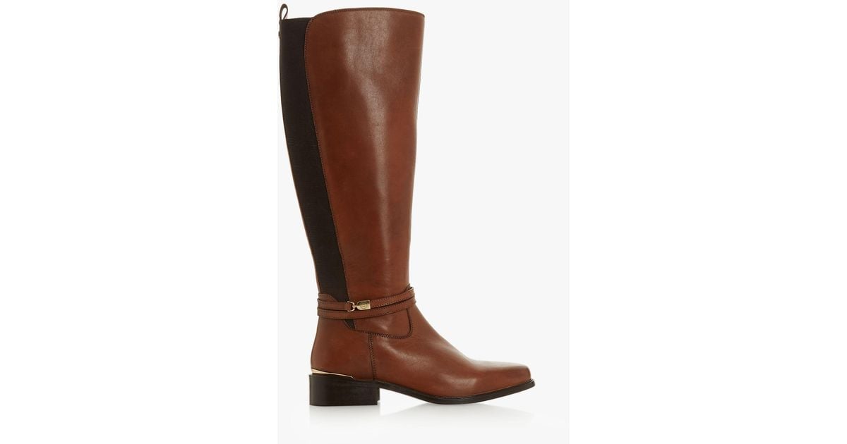 Dune Leather Traviss Knee Boots in Tan 