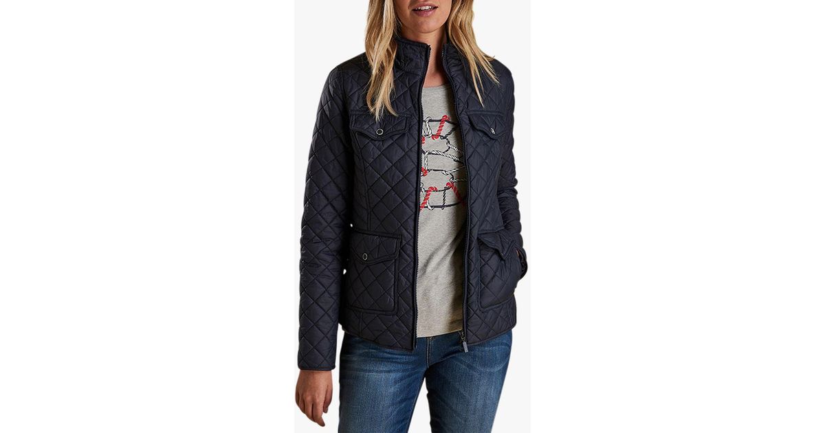 barbour sailboat quilted jacket navy