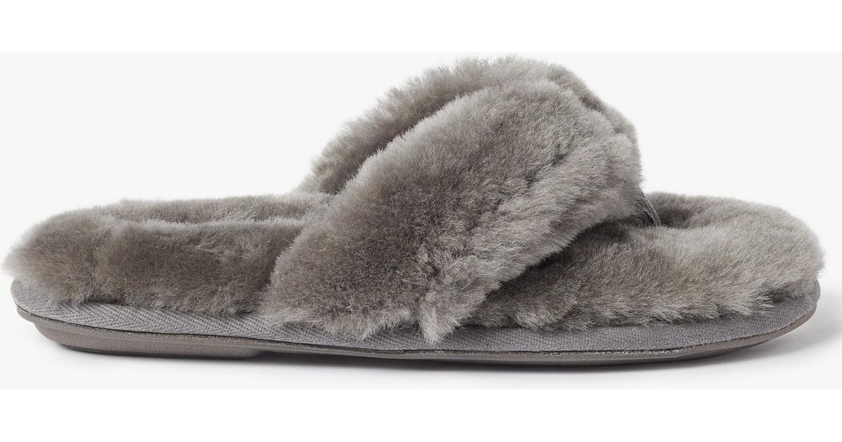 sheepskin toe post slippers