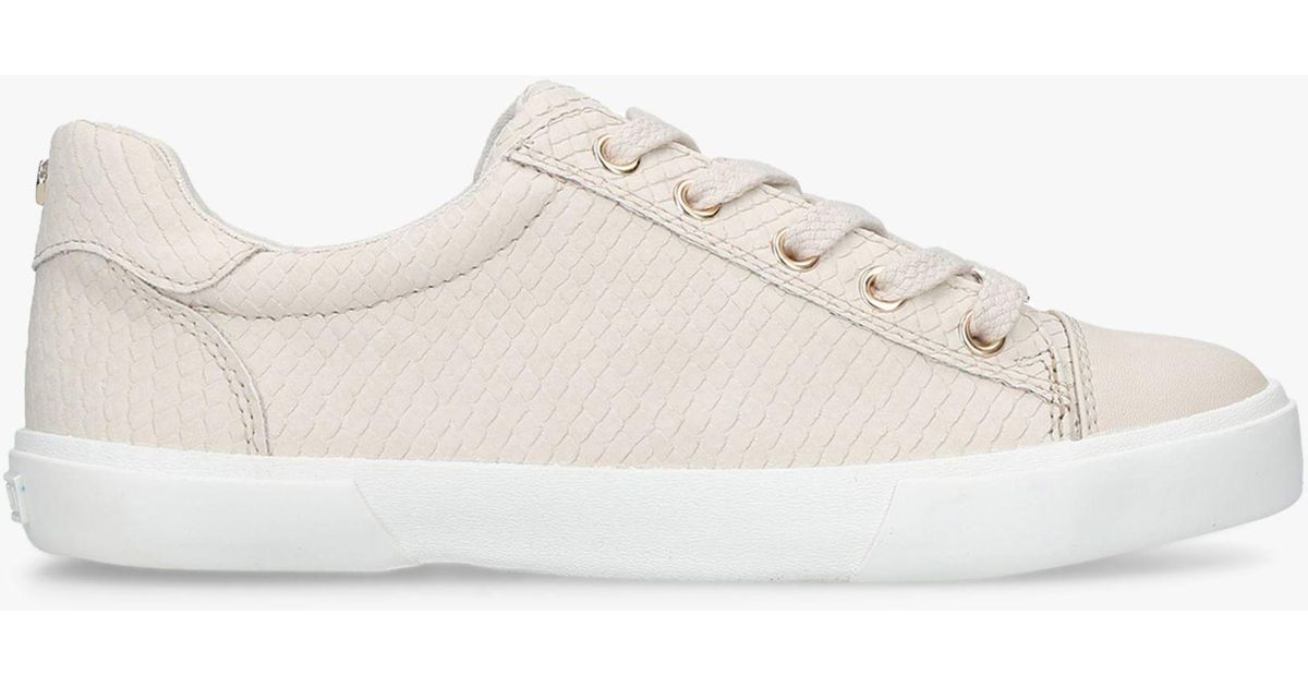 carvela light lace up trainers white