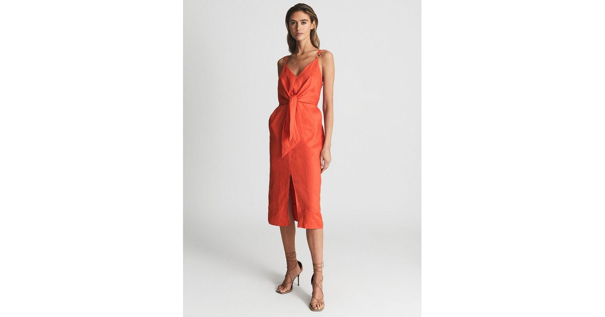 Reiss kay linen midi dress Clearance