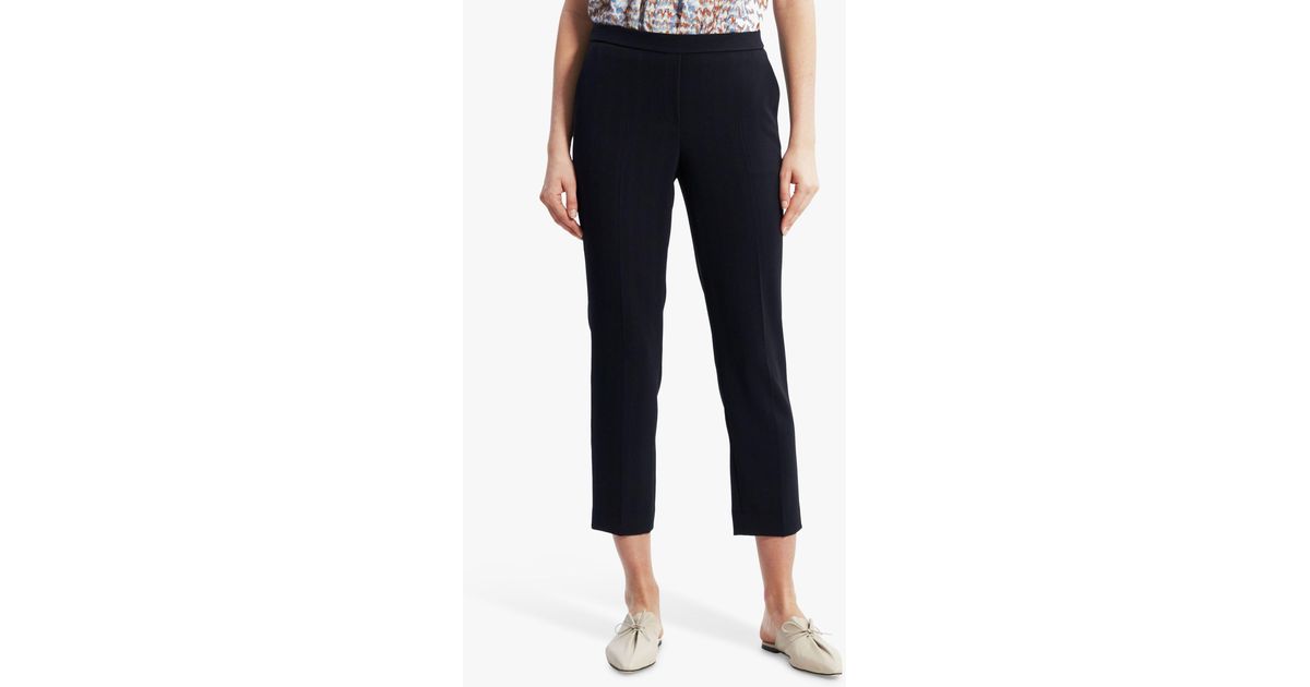 Theory Treeca Plain Cropped Trousers in Deep Navy (Blue) Lyst UK