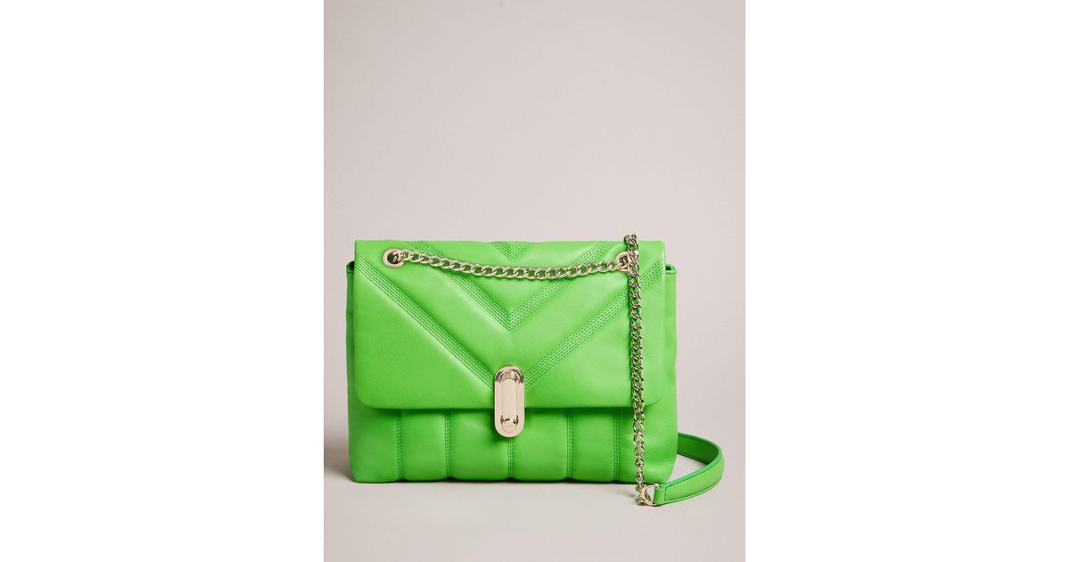 Ted Baker Ayahlin Quilted Puffer Leather Crossbody Bag in Green Lyst UK