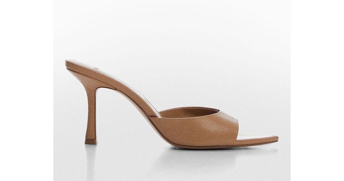 Mango Stiletto Heel Mules in Natural Lyst UK