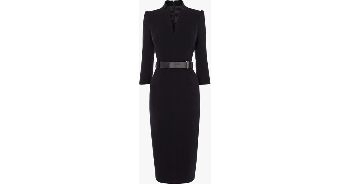 knee length dresses for ladies Karen Millen Black Viscose Blend Sheer Skirt Maxi Knit Dress UK S main image 1