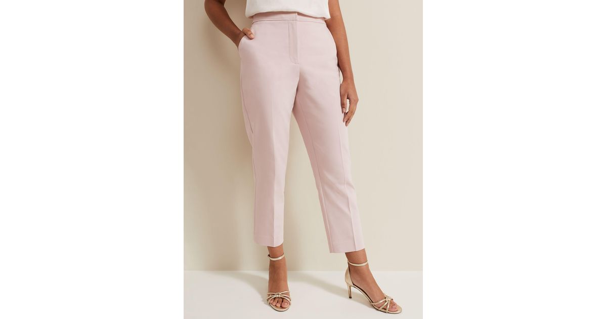 Phase Eight Eira Cigarette Trousers, Pale Pink at John Lewis & Partners