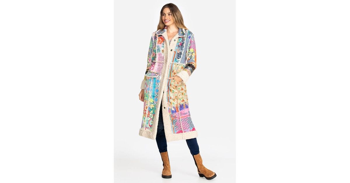 Johnny Was Dreamer Suede Sherpa Coat Lyst