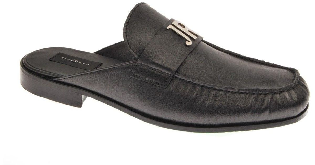 John Richmond Loafer Open Behind The Back in Black for Men | Lyst