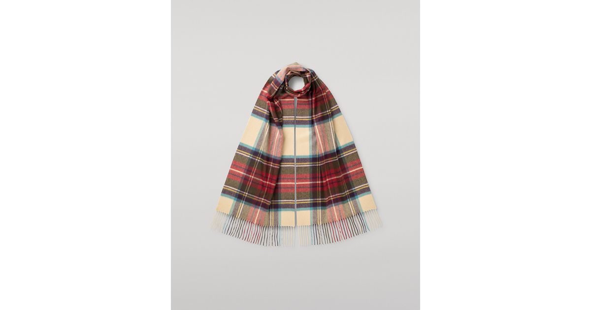 Johnstons of Elgin Wide Hessian Dress Stewart Tartan Cashmere