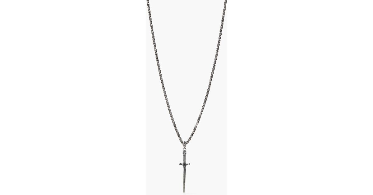 John Varvatos Silver DAGGER Necklace in 