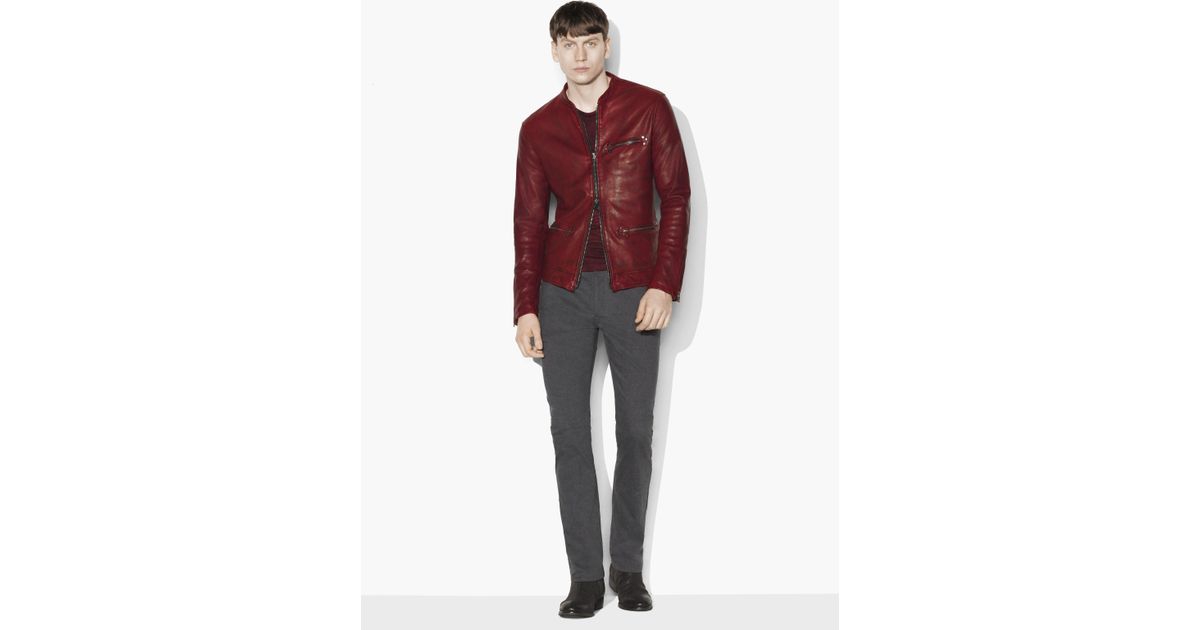 john varvatos red leather jacket