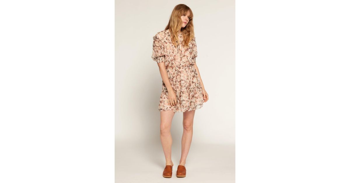 Joie Laura Mini Silk Dress in Natural Lyst