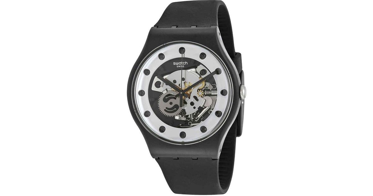 swatch skeleton watch black