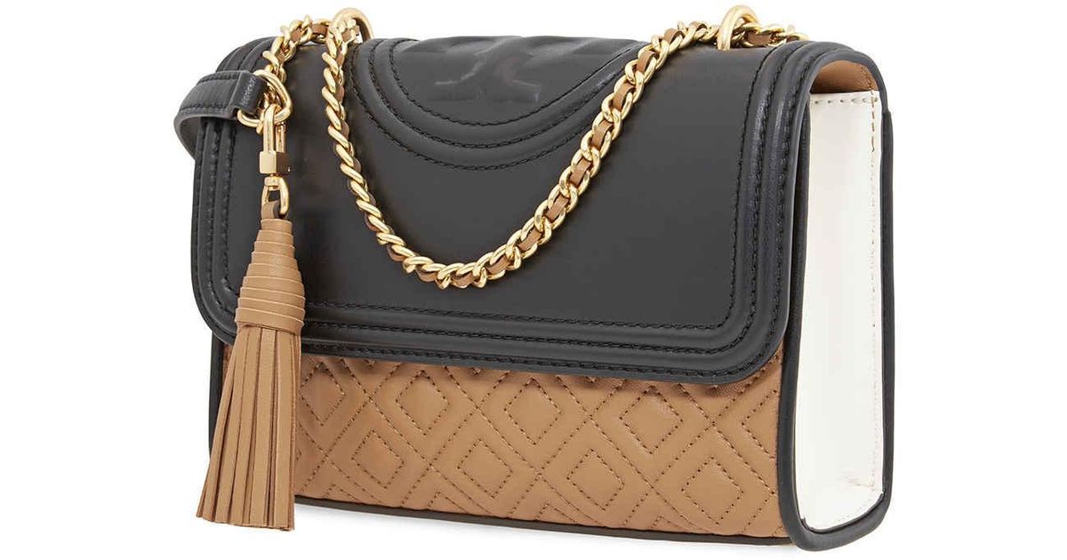 Tory Burch Fleming Color block Small Convertible Shoulder Bag in Black Lyst