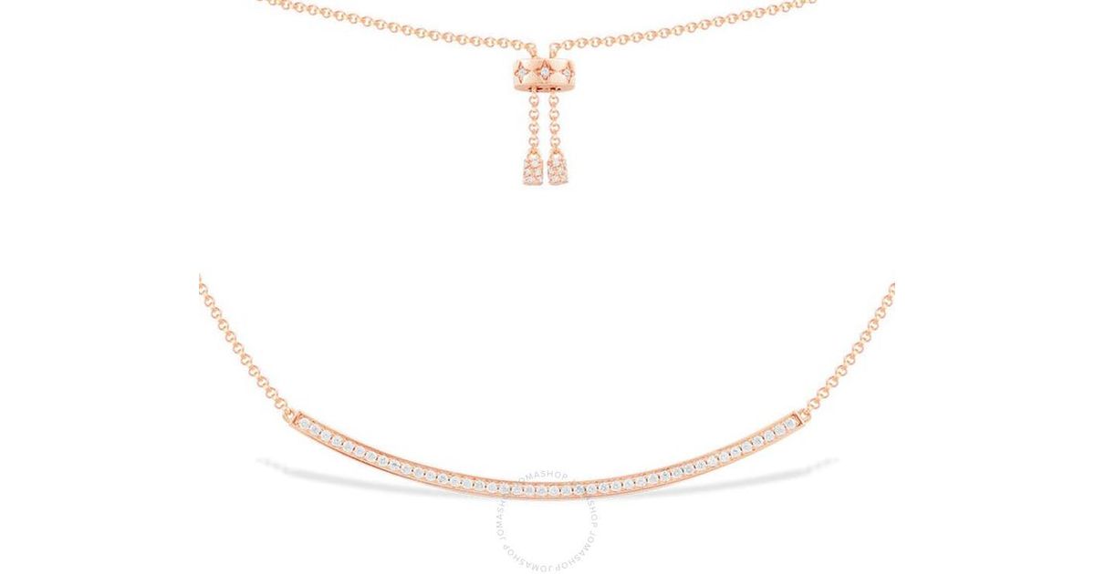 Apm Monaco Rose Dainty Pave Adjustable Necklace in White | Lyst