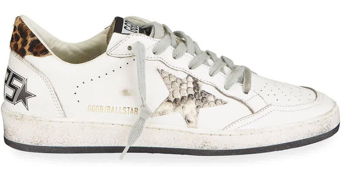 Golden Goose Deluxe Brand Golden Goose Ball Star Snake-print Sneakers in White - Save 30% - Lyst