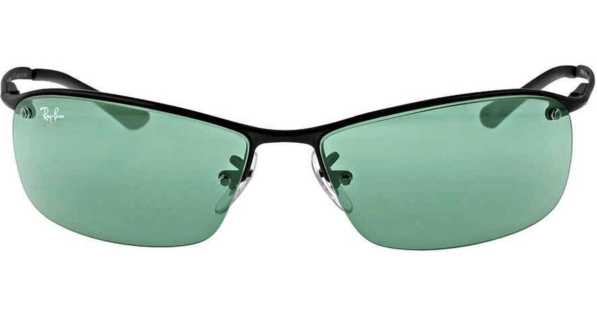RayBan Rayban Rectangle Semirimless Sunglasses in Black,Green (Green