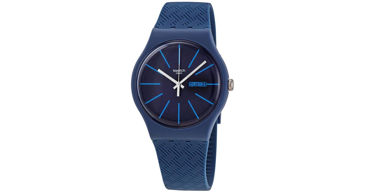 Swatch Wave Path Sun-brushed Dial Watch in Blue for Men - Lyst