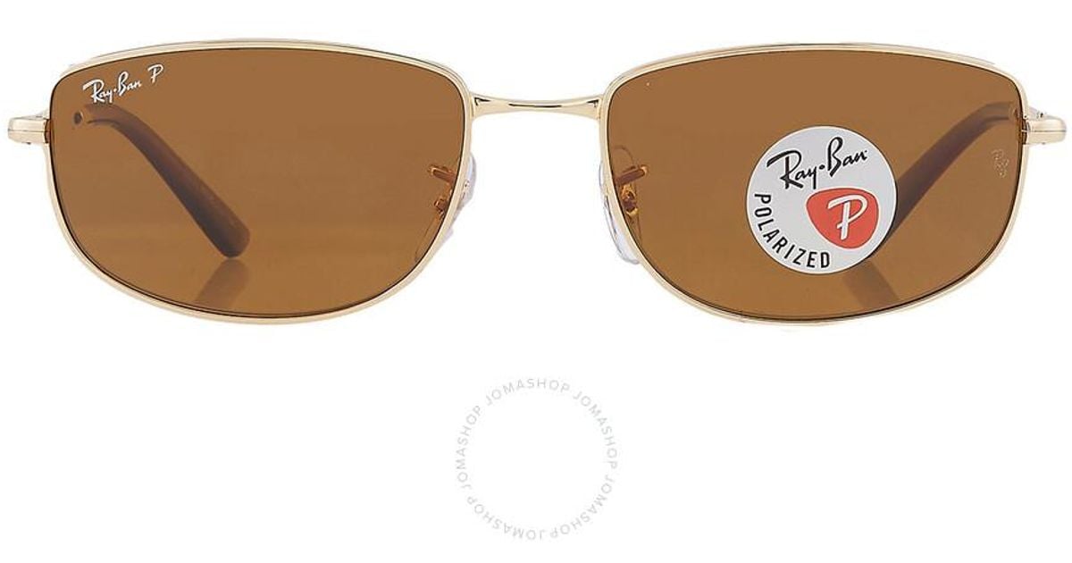 Ray Ban Polarized Brown Irregular Sunglasses Rb3732 001 57 56 Lyst UK